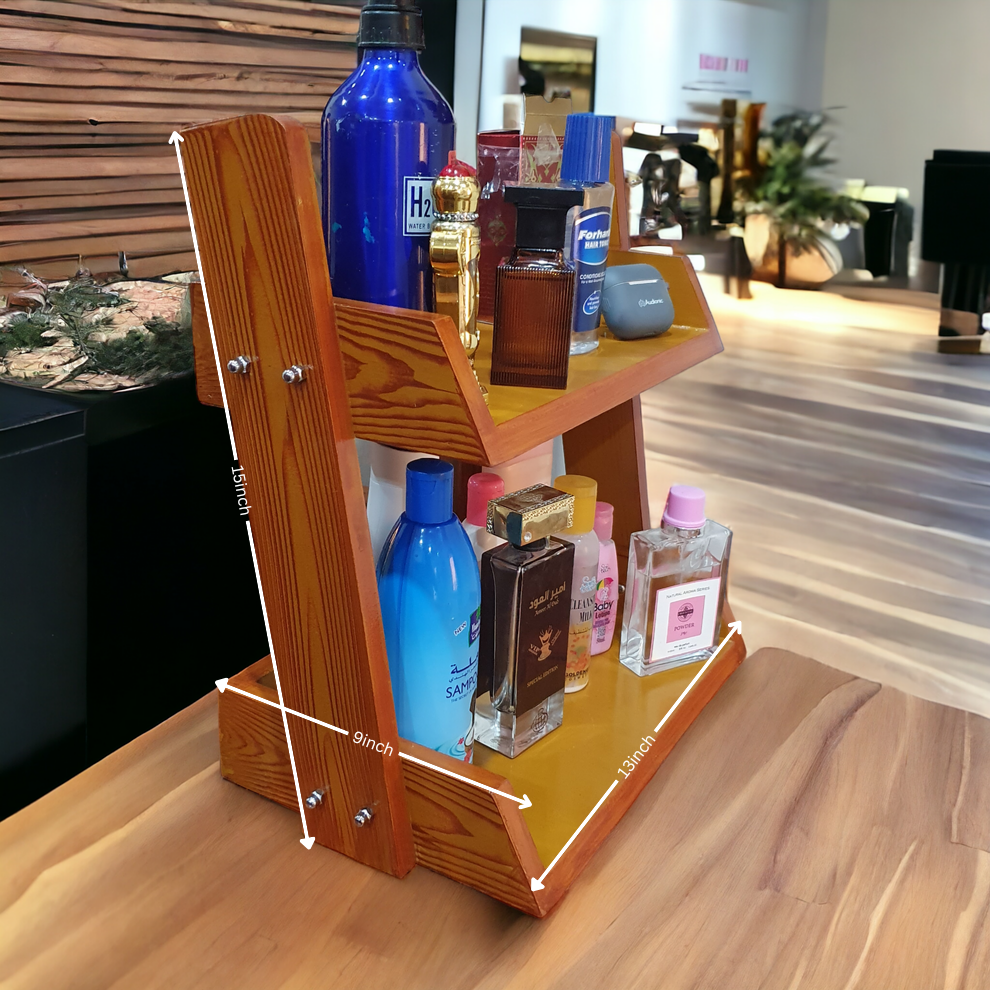 Wooden Storage Shelves Cosmetics Stand