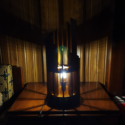 Wooden Table Lamp (D-1 Brown)