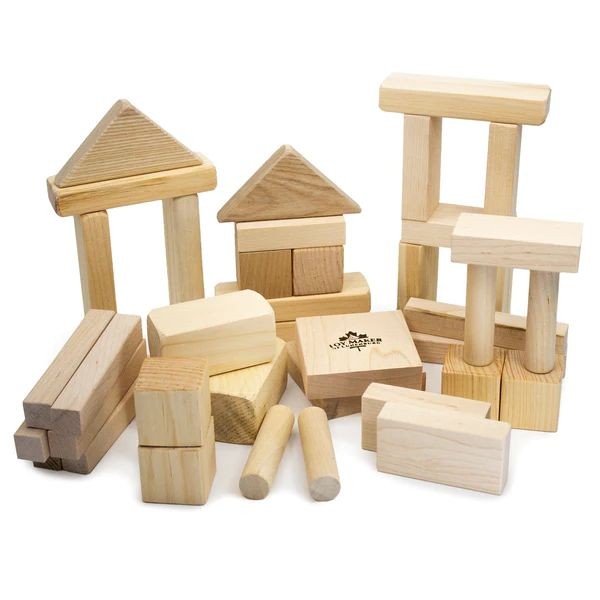 Wooden Block spiel & Holz Natural 38 pieces