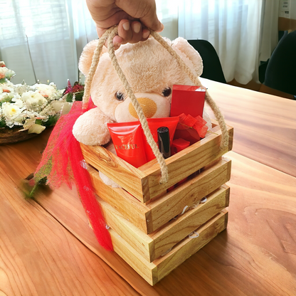 Wooden Gift Basket (D-3)