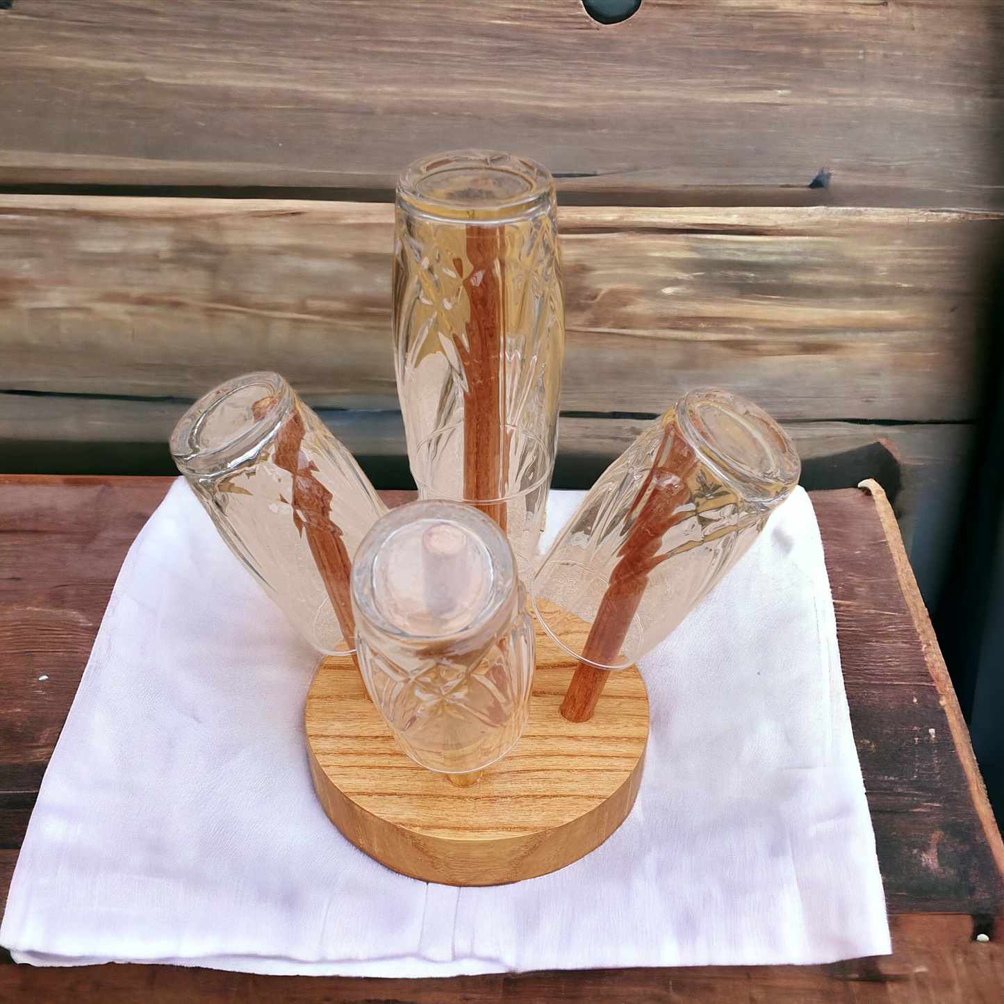 Wooden Glass Stand Holder