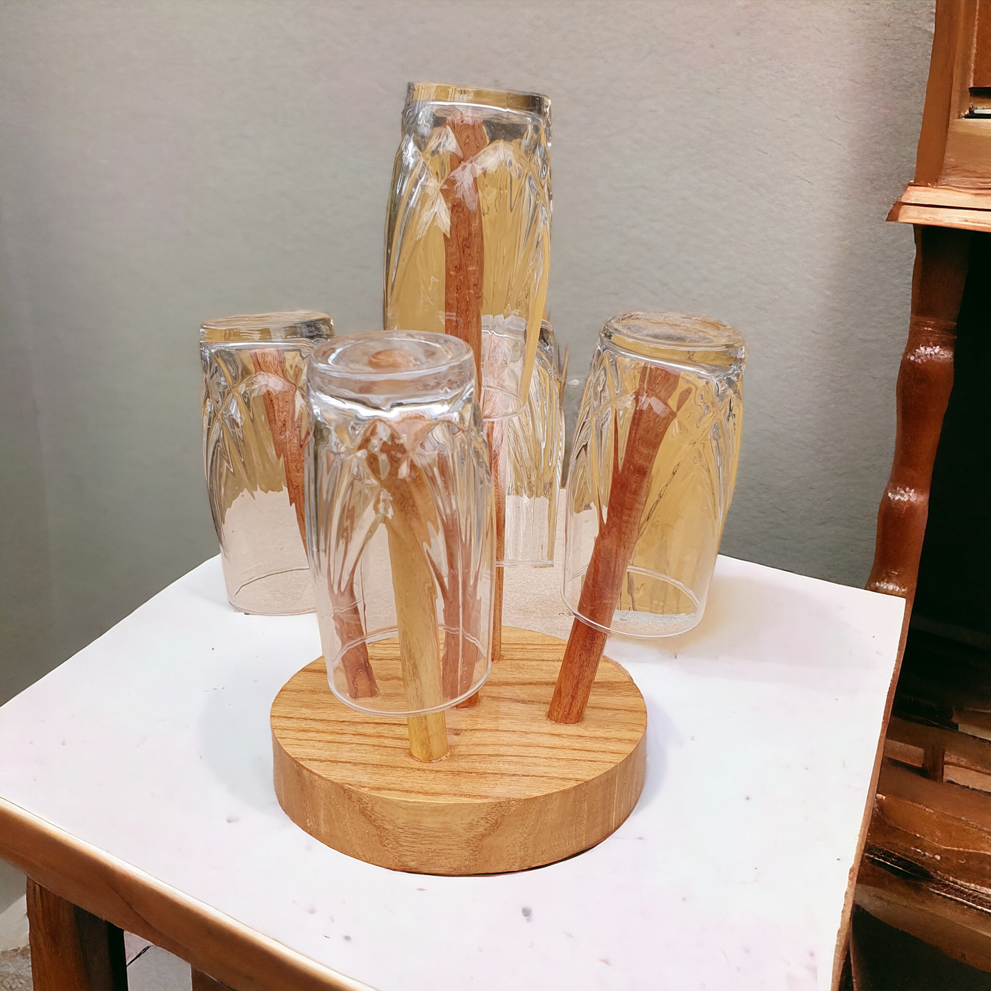 Wooden Glass Stand Holder