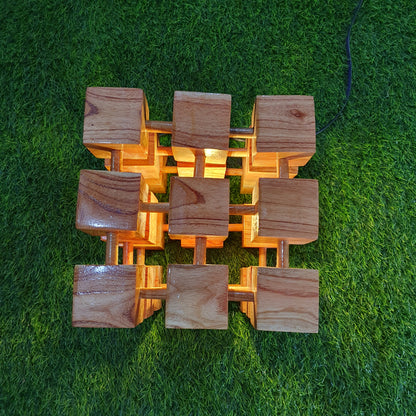 Wooden Cube Lamp