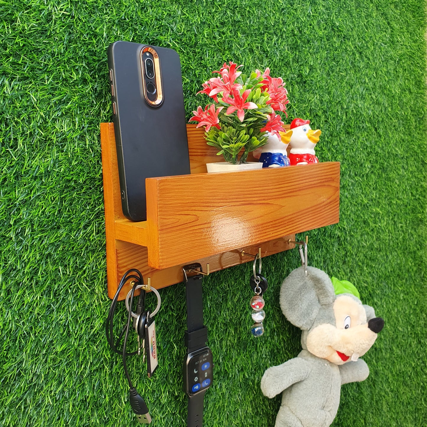 Wall Mount Wooden Mobile Holder (D-9)