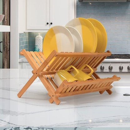 2-Tier Collapsible Dish Rack, Dish Drying Drainer