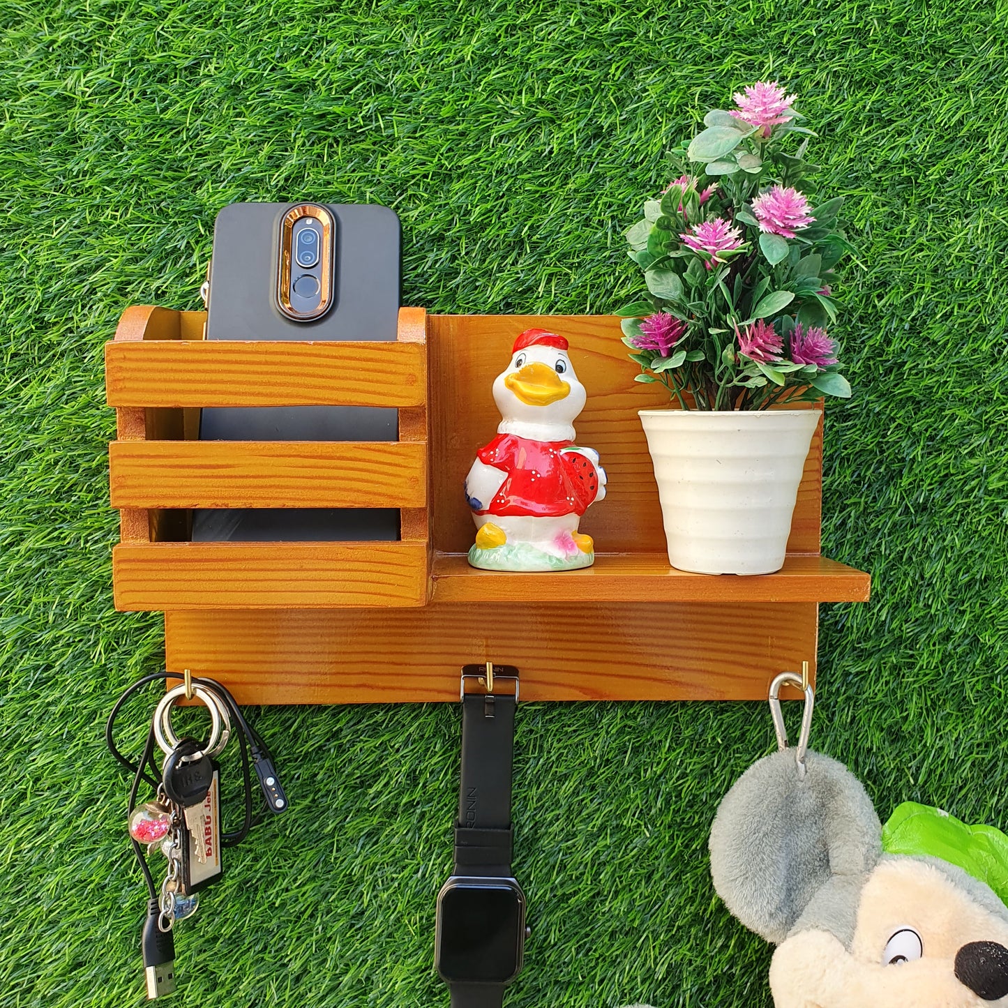 Wall Mount Wooden Mobile Holder (D-2)