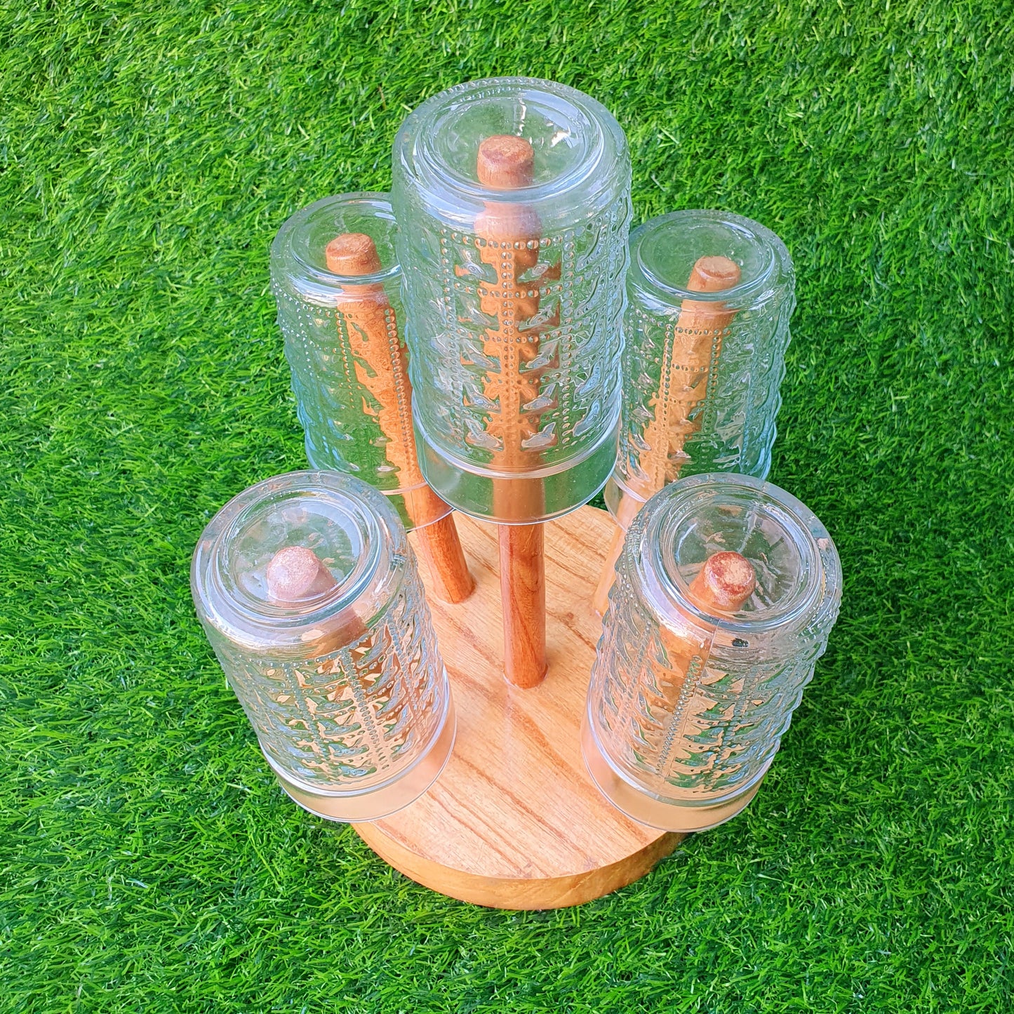 Wooden Glass Stand Holder