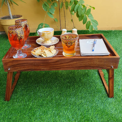 Bed Tray Wood Folding Bed Serving Tray Breakfast Table/ Laptop Table