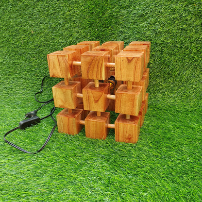 Wooden Cube Lamp