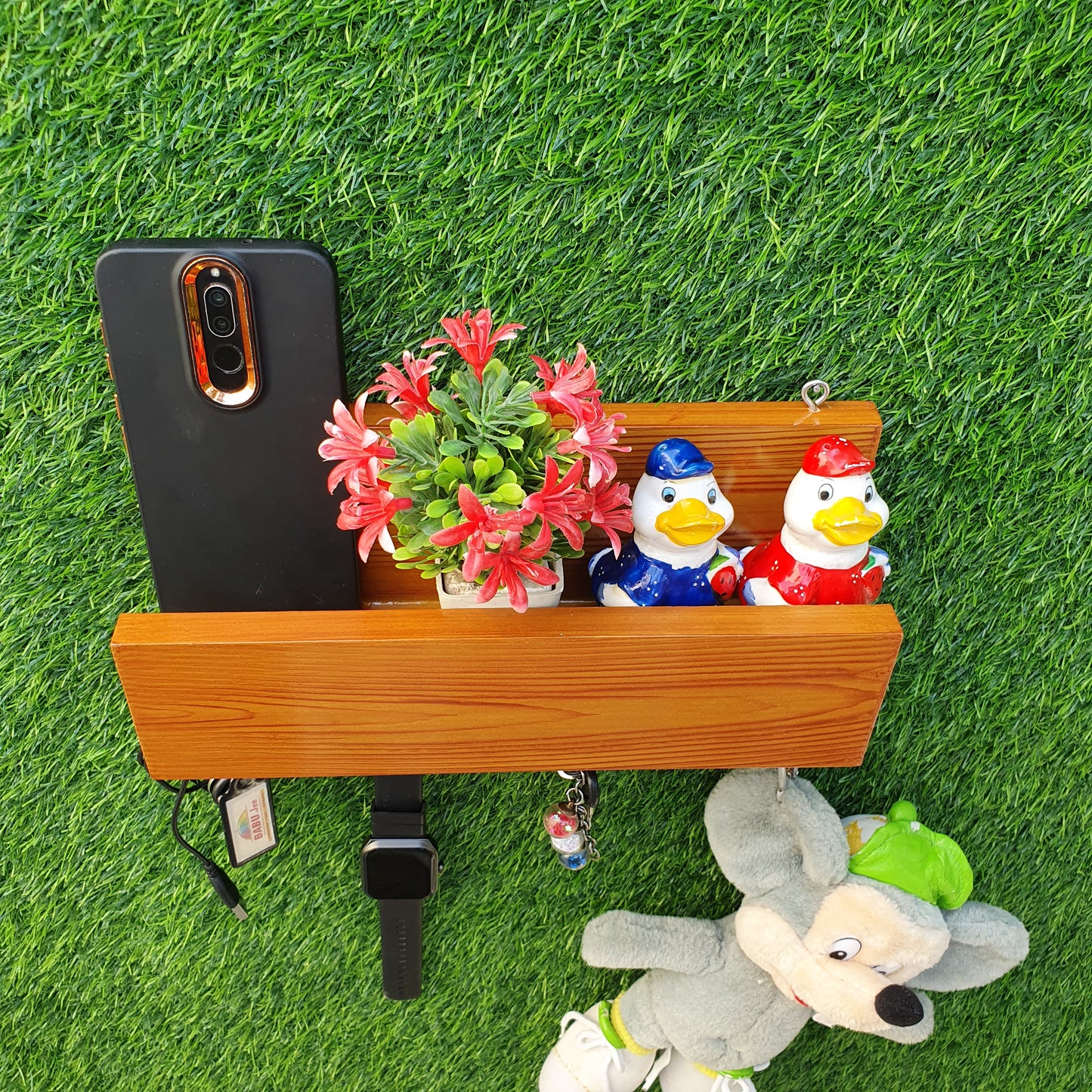 Wall Mount Wooden Mobile Holder (D-9)