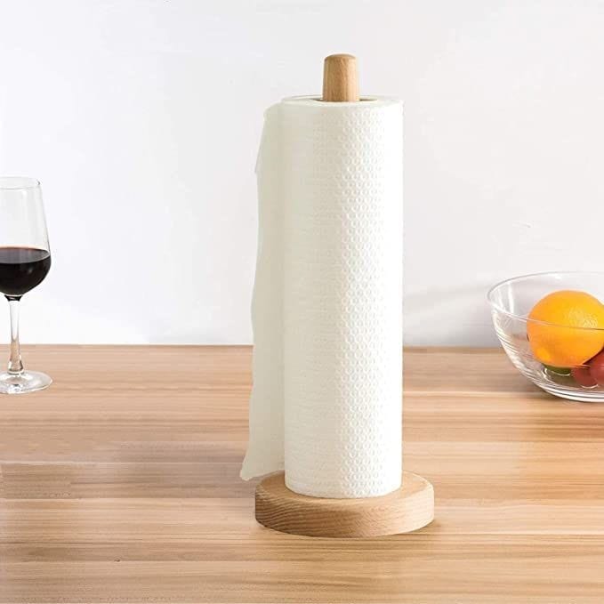 Wood Tissue Holder Kitchen Roll Paper Towel Holder Tissue Napkins